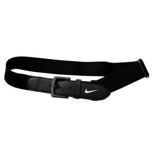 Nike‎ Youth Elastic Baseball Belt Black White Swoosh Logo Adjustable One Size